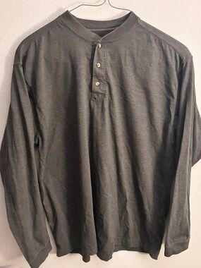 Puritan Men's Long-Sleeve Henley Shirt - Charcoal Gray